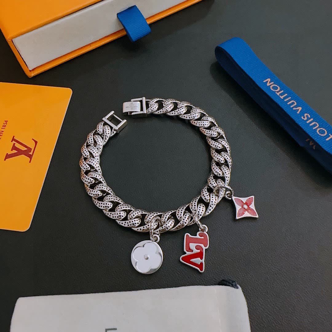 Louis Vuitton Silver Bracelet with Charms